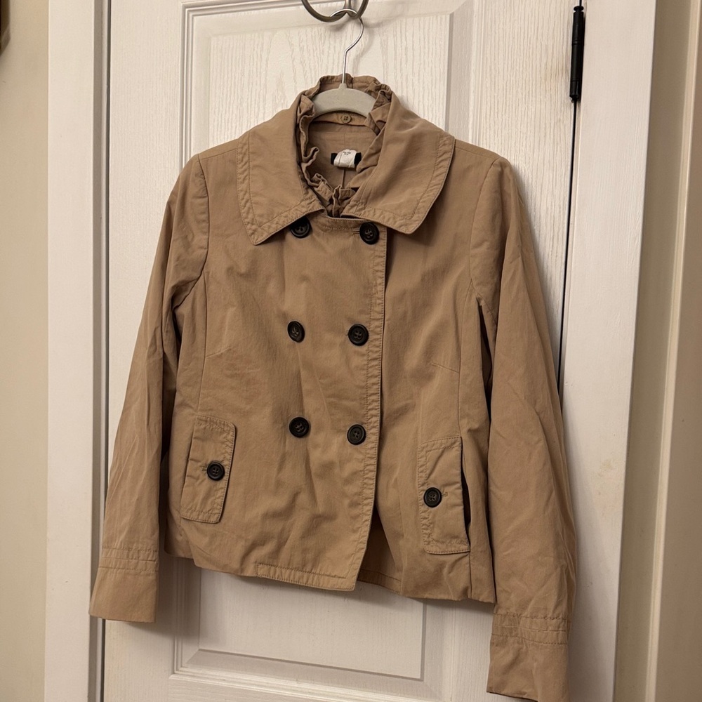 J. Crew Classic Tan Double-Breasted Trench Coat